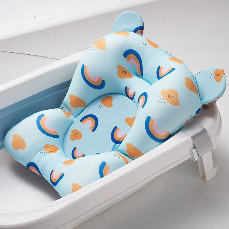 Baby Shower Bath Tub Pad Non-Slip Bathtub Mat Newborn Safe Security Bath Support Cushion Suspension Soft Pillow Care Accessories