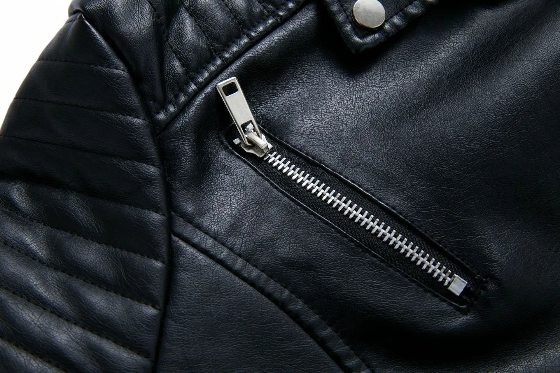 Spring and Autumn short women's leather jacket, Slim lapel biker suit, oblique zipper jacket women's coat