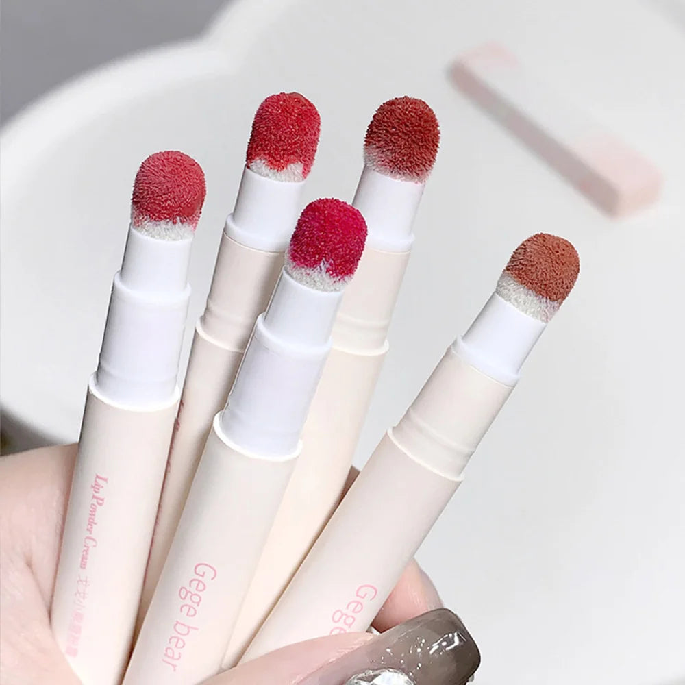 Hot Sales Gege Bear Makeup Sponge Tip Lippie Lip Powder Cream Birthday Gift Matte Non-Stick Cup Cute Lip Powder Cream Lip Mud