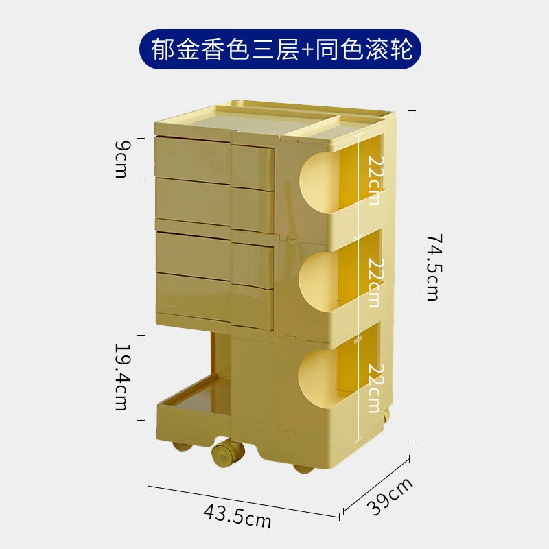 ‌360° Rotating Snack Cart - TikTok Viral Mobile Organizer, Makeup Vanity & Bedroom Storage Rack w/Wheels for Living Room‌