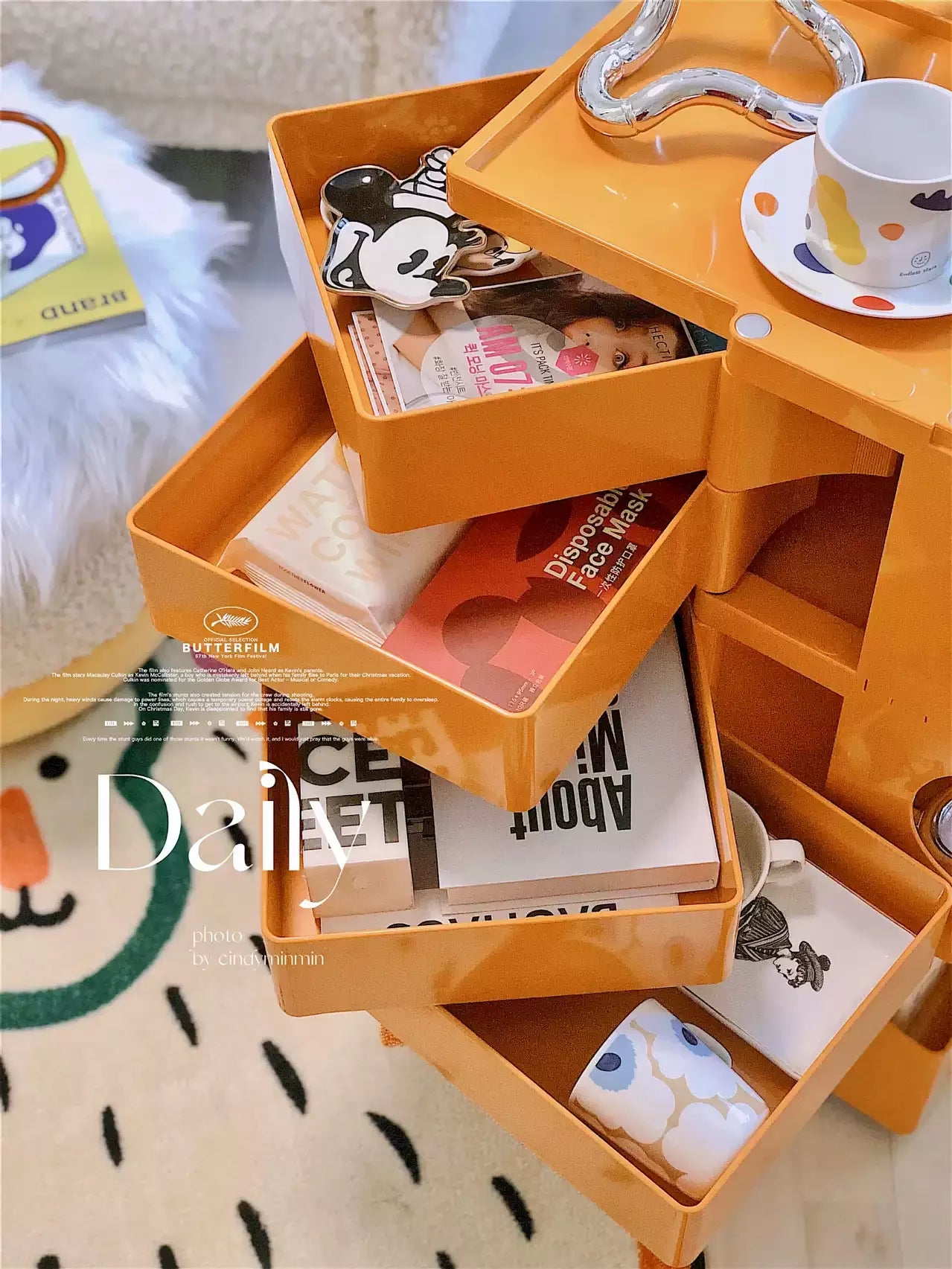 ‌360° Rotating Snack Cart - TikTok Viral Mobile Organizer, Makeup Vanity & Bedroom Storage Rack w/Wheels for Living Room‌