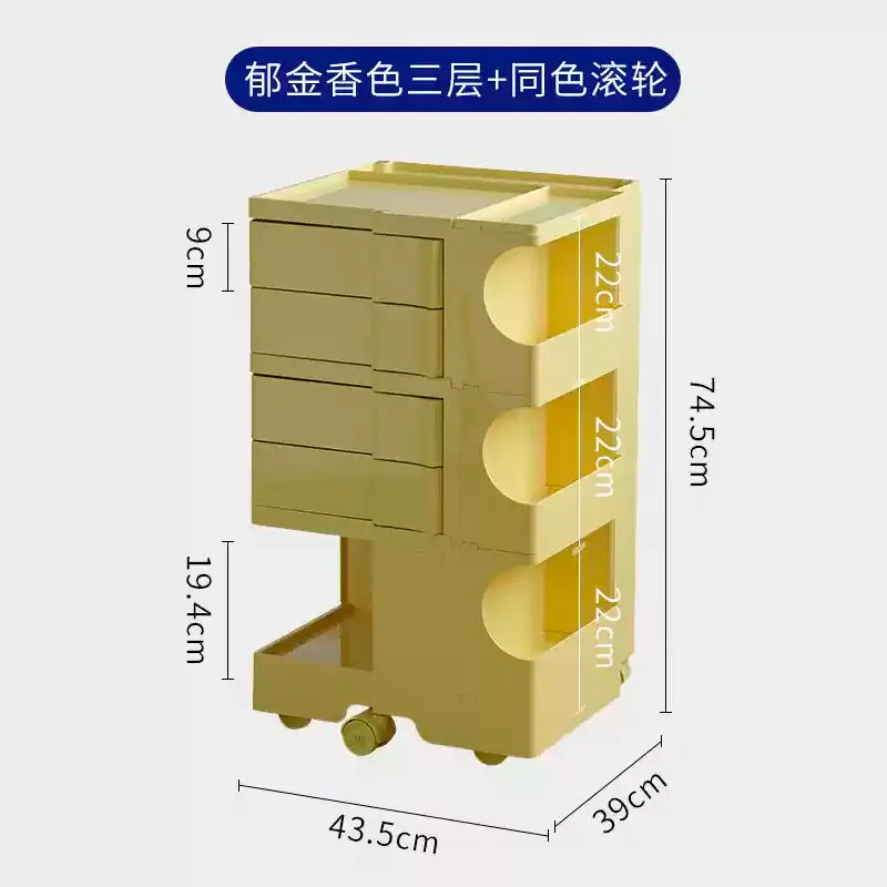 ‌360° Rotating Snack Cart - TikTok Viral Mobile Organizer, Makeup Vanity & Bedroom Storage Rack w/Wheels for Living Room‌