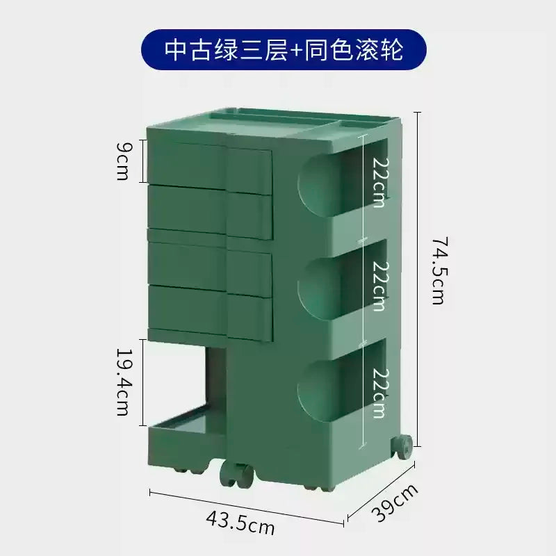 ‌360° Rotating Snack Cart - TikTok Viral Mobile Organizer, Makeup Vanity & Bedroom Storage Rack w/Wheels for Living Room‌