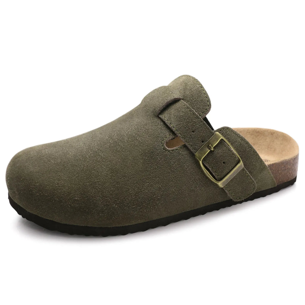 Shevalues Cork Suede Clogs For Women Cork Slippers Summer Cork Sandals Fashion Beach Slides Classic Mules Men Clogs Baotou Shoes