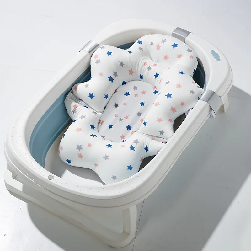 Baby Shower Bath Tub Pad Non-Slip Bathtub Mat Newborn Safe Security Bath Support Cushion Suspension Soft Pillow Care Accessories