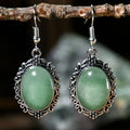 1pair Natural Stone Rose Quartz Green Aventurine Tiger Eye Pendant Earrings Bohemian Women's Fashion Earrings Jewelry Gifts