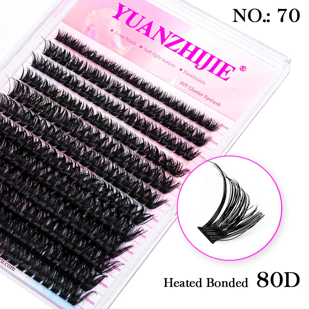 10cases/lot YUANZHIJIE Knot-free lashes Clusters 100% Hand-Tufted Anime Eyelashes Premium Materail Cruetly-free lash Extensions