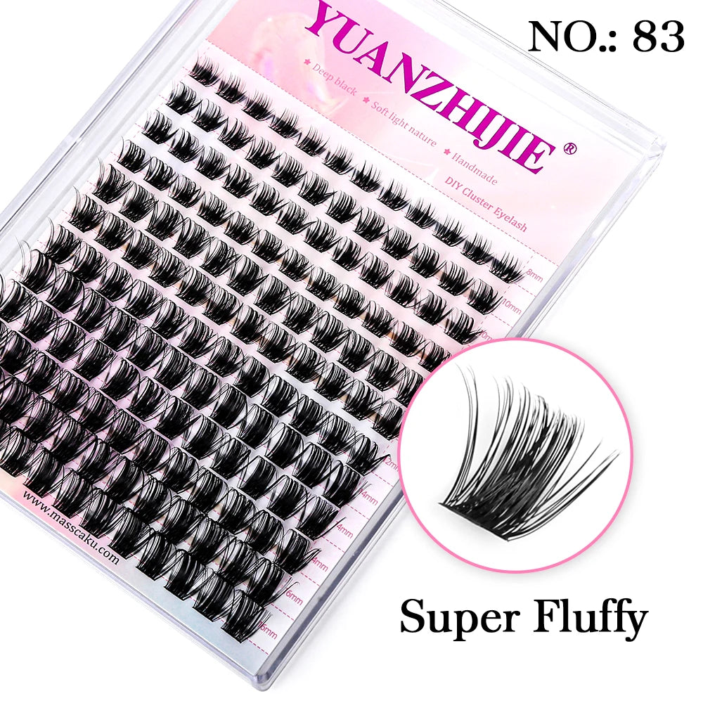10cases/lot YUANZHIJIE Knot-free lashes Clusters 100% Hand-Tufted Anime Eyelashes Premium Materail Cruetly-free lash Extensions