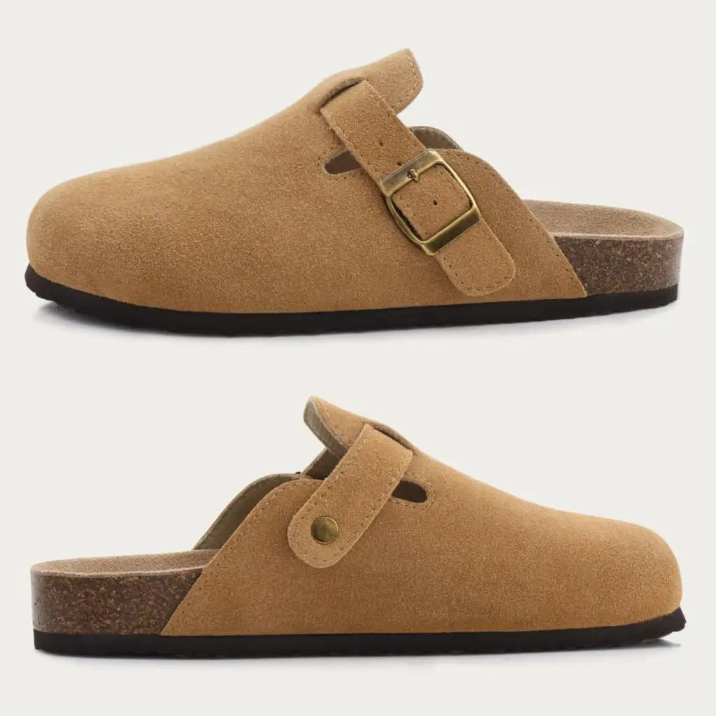 Shevalues Cork Suede Clogs For Women Cork Slippers Summer Cork Sandals Fashion Beach Slides Classic Mules Men Clogs Baotou Shoes