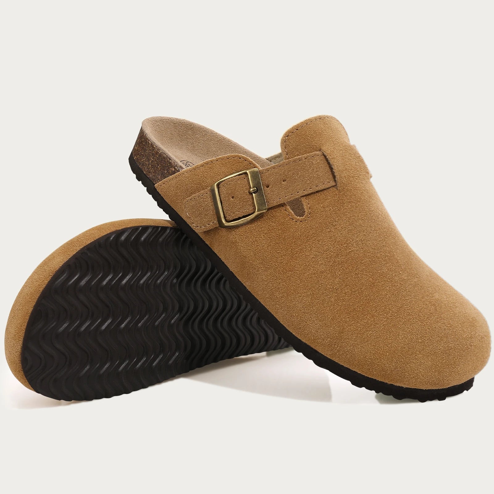 Shevalues Cork Suede Clogs For Women Cork Slippers Summer Cork Sandals Fashion Beach Slides Classic Mules Men Clogs Baotou Shoes