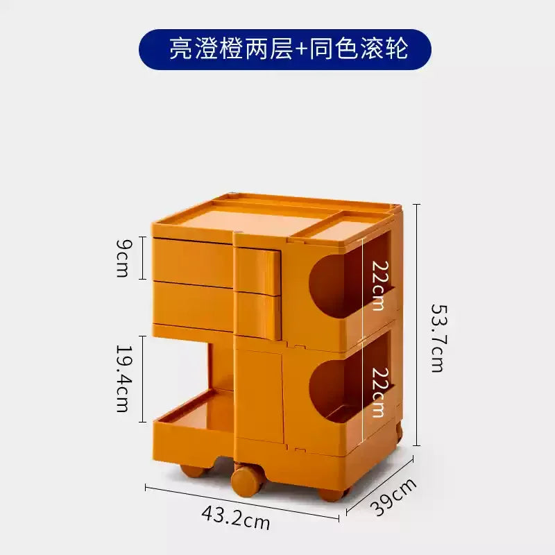 ‌360° Rotating Snack Cart - TikTok Viral Mobile Organizer, Makeup Vanity & Bedroom Storage Rack w/Wheels for Living Room‌