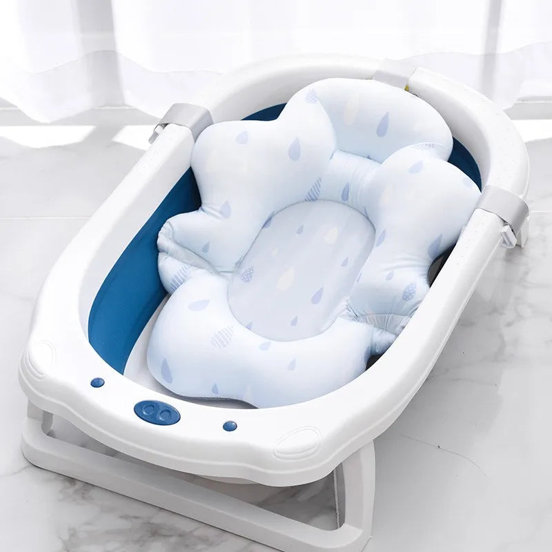 Baby Shower Bath Tub Pad Non-Slip Bathtub Mat Newborn Safe Security Bath Support Cushion Suspension Soft Pillow Care Accessories