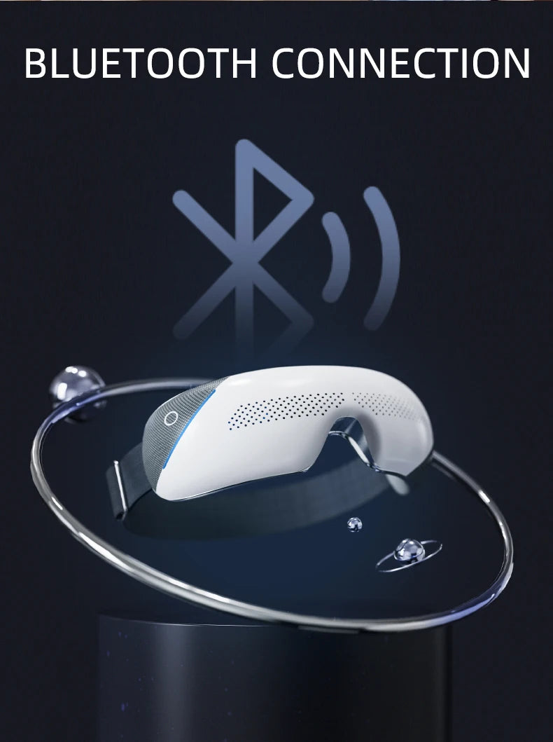 Portable Visible Eye Massager with Bluetooth Music Eye Care Device Sleep Eye Mask with 4 Mode Massage Muscle Gift for Mom Dad