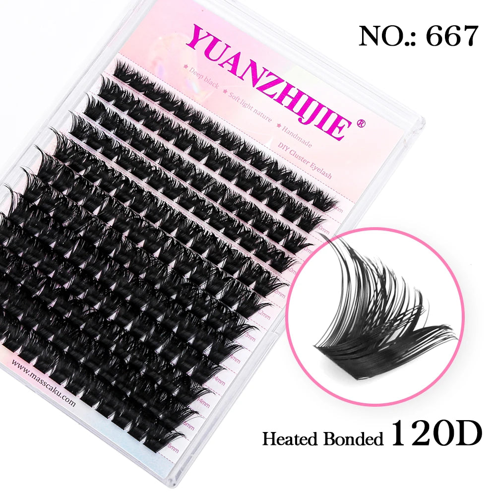 10cases/lot YUANZHIJIE Knot-free lashes Clusters 100% Hand-Tufted Anime Eyelashes Premium Materail Cruetly-free lash Extensions