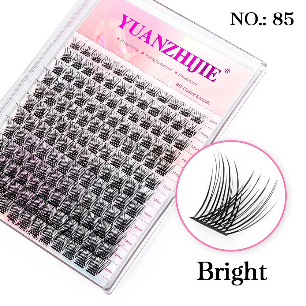 10cases/lot YUANZHIJIE Knot-free lashes Clusters 100% Hand-Tufted Anime Eyelashes Premium Materail Cruetly-free lash Extensions