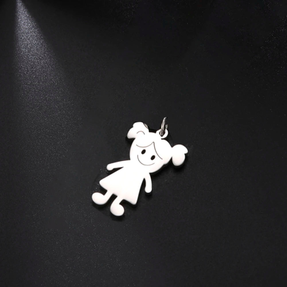 Personalized Boy Girl Necklace Custom Chain Name Mother Father Day Kid Family Gift For Women Men Stainless Steel Pendant Jewelry