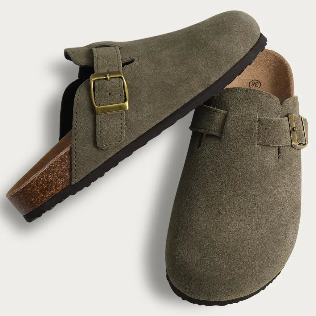Shevalues Cork Suede Clogs For Women Cork Slippers Summer Cork Sandals Fashion Beach Slides Classic Mules Men Clogs Baotou Shoes
