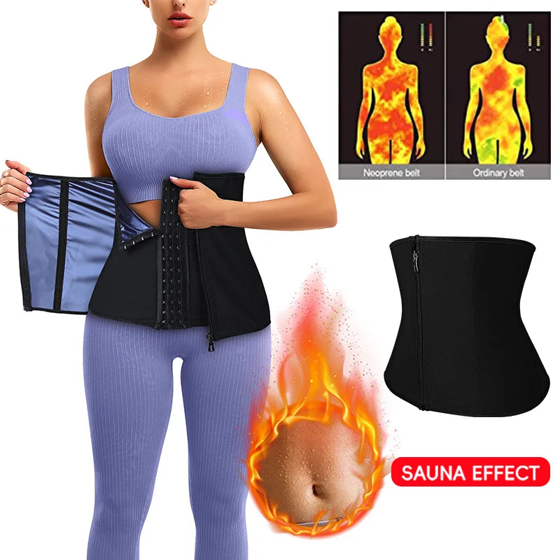 Miss Moly Sauna Waist Trimmer for Women Slimming Tummy Control Sweat Band Body Shaper Fat Burning Corset Losing Weight Belt