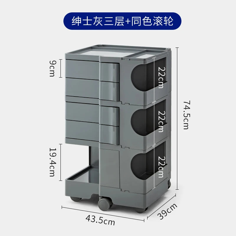 ‌360° Rotating Snack Cart - TikTok Viral Mobile Organizer, Makeup Vanity & Bedroom Storage Rack w/Wheels for Living Room‌