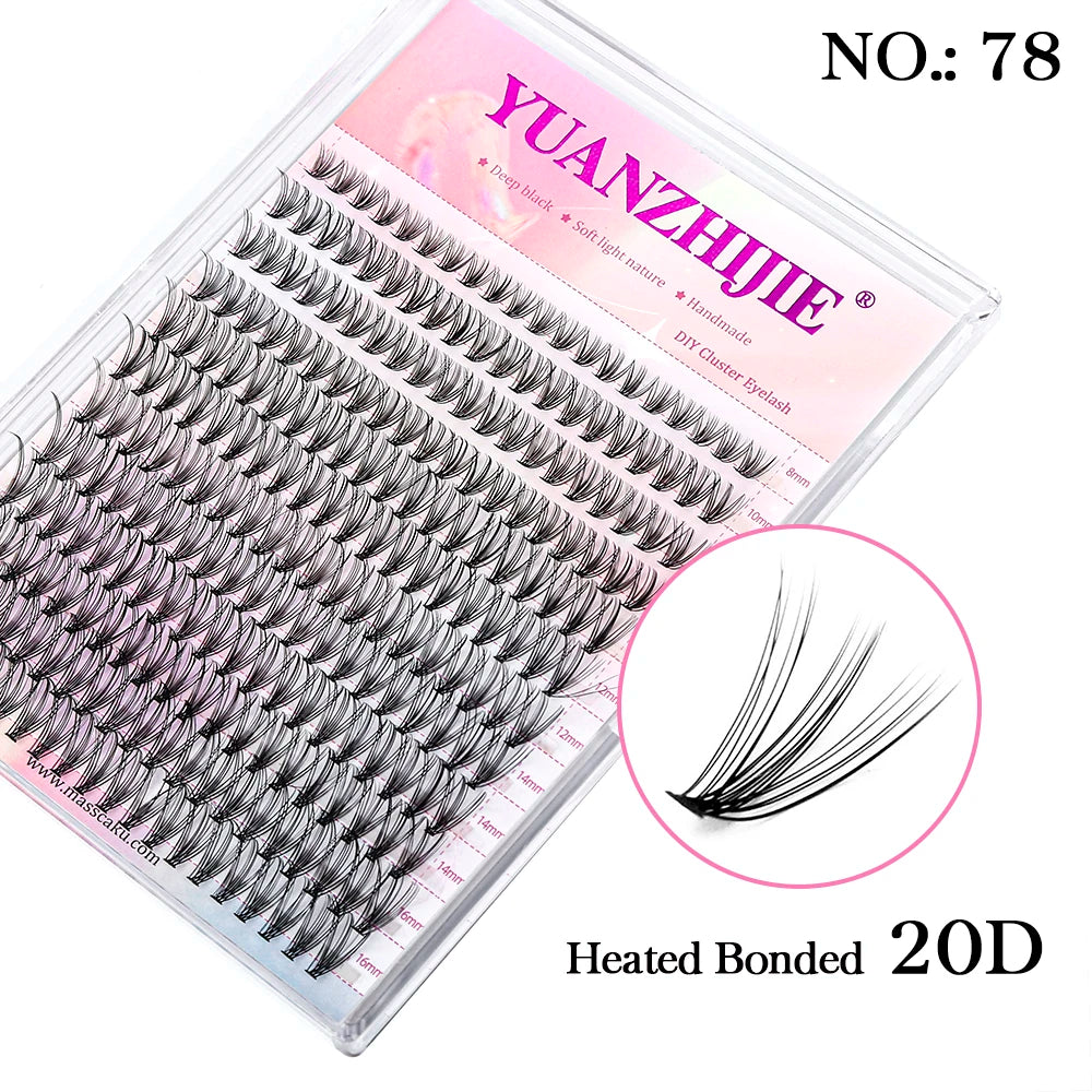 10cases/lot YUANZHIJIE Knot-free lashes Clusters 100% Hand-Tufted Anime Eyelashes Premium Materail Cruetly-free lash Extensions