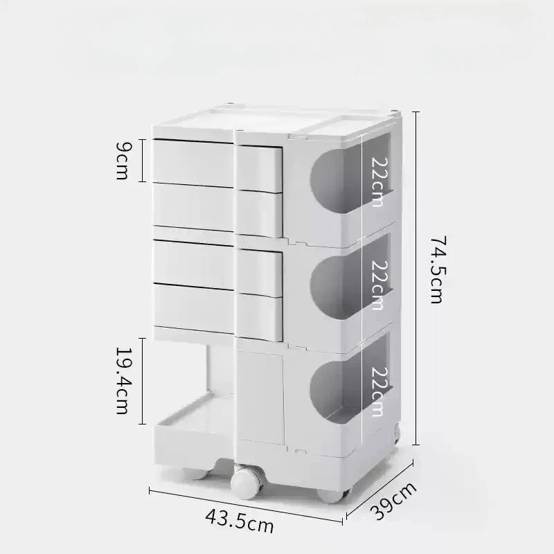 ‌360° Rotating Snack Cart - TikTok Viral Mobile Organizer, Makeup Vanity & Bedroom Storage Rack w/Wheels for Living Room‌