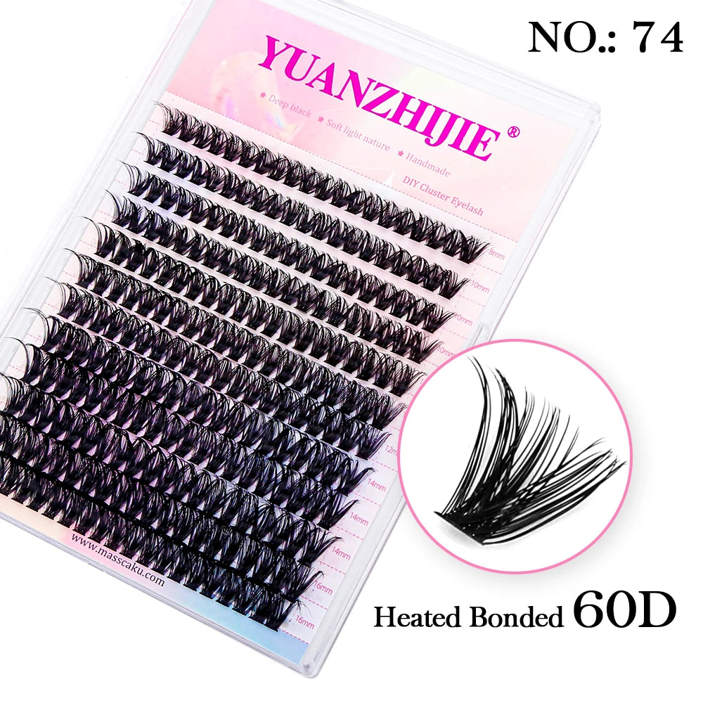 10cases/lot YUANZHIJIE Knot-free lashes Clusters 100% Hand-Tufted Anime Eyelashes Premium Materail Cruetly-free lash Extensions