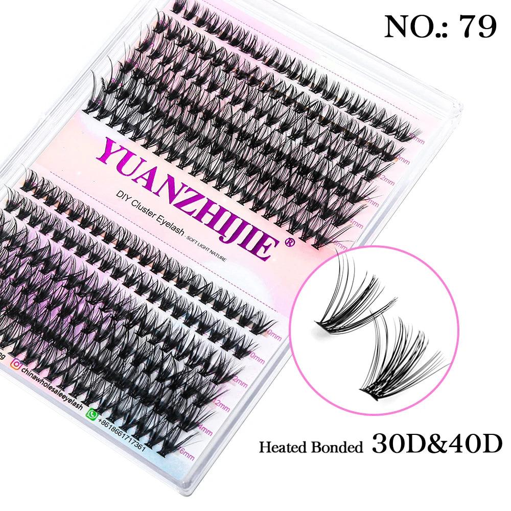 10cases/lot YUANZHIJIE Knot-free lashes Clusters 100% Hand-Tufted Anime Eyelashes Premium Materail Cruetly-free lash Extensions