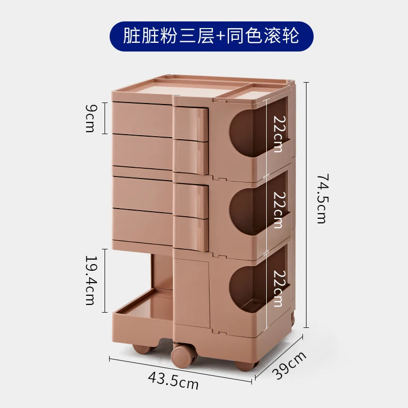 ‌360° Rotating Snack Cart - TikTok Viral Mobile Organizer, Makeup Vanity & Bedroom Storage Rack w/Wheels for Living Room‌