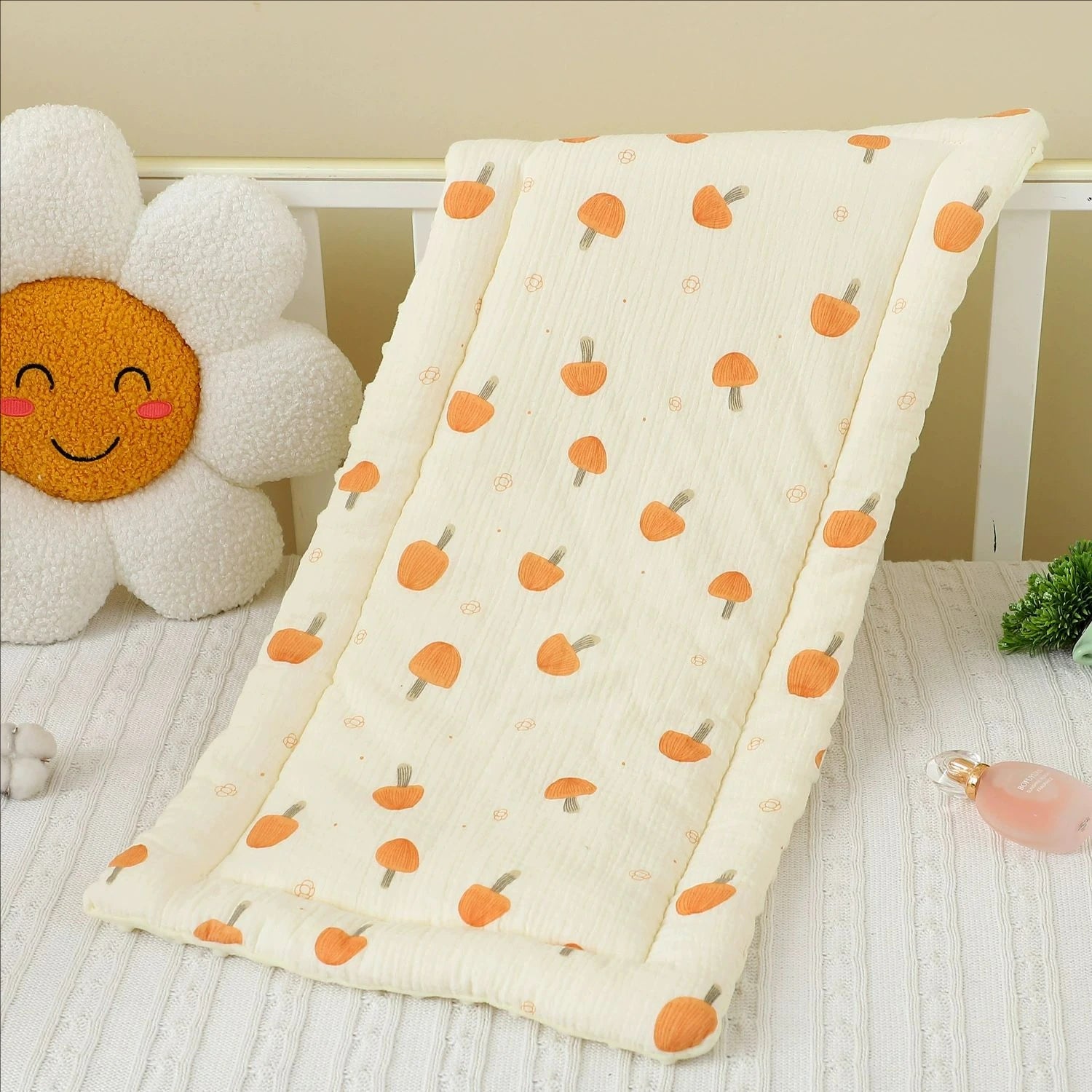 Cartoon Bear Baby Stroller Seat Cushion Cotton Soft Newborn Car Seat Pad Infant Pushchair Mattress Mat Kid Pram Accessories