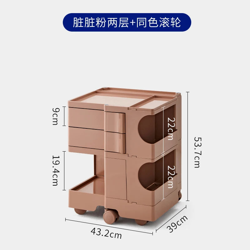 ‌360° Rotating Snack Cart - TikTok Viral Mobile Organizer, Makeup Vanity & Bedroom Storage Rack w/Wheels for Living Room‌