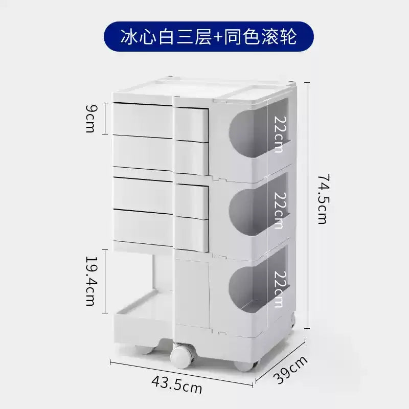 ‌360° Rotating Snack Cart - TikTok Viral Mobile Organizer, Makeup Vanity & Bedroom Storage Rack w/Wheels for Living Room‌