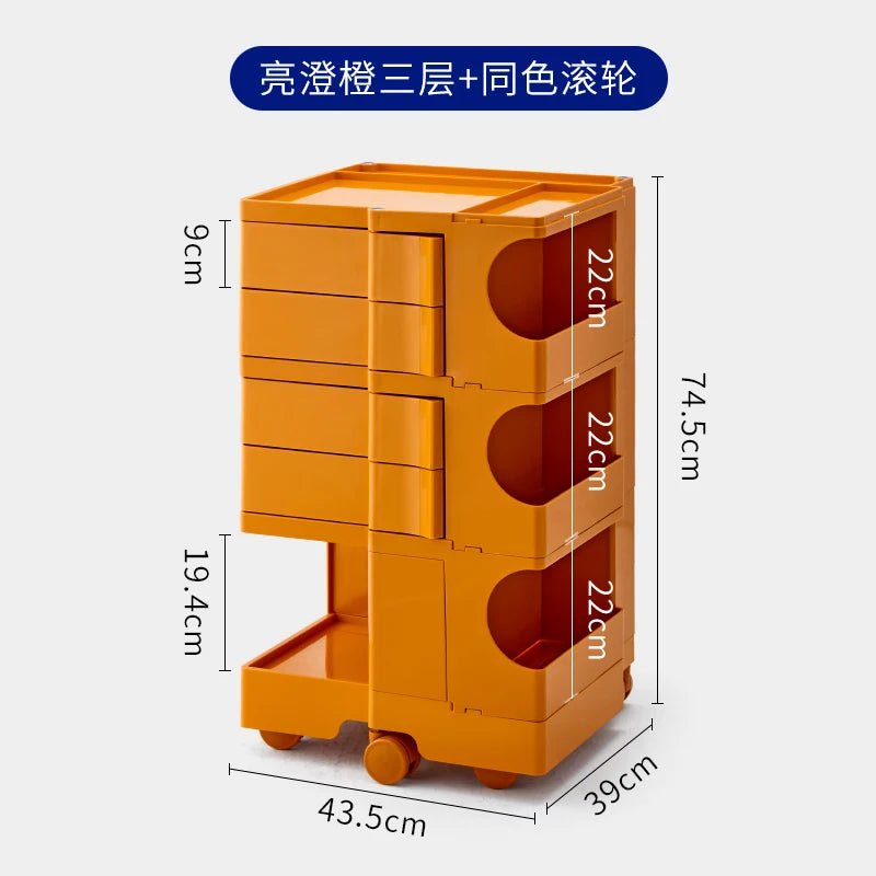 ‌360° Rotating Snack Cart - TikTok Viral Mobile Organizer, Makeup Vanity & Bedroom Storage Rack w/Wheels for Living Room‌