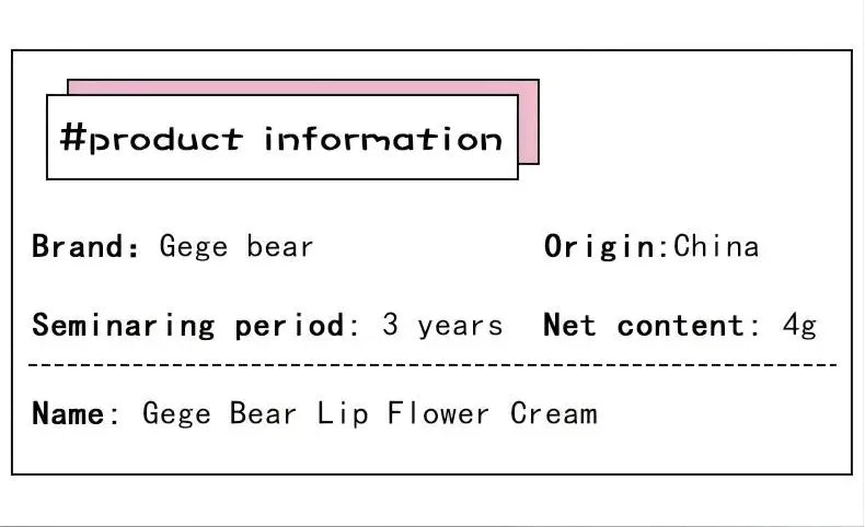 Hot Sales Gege Bear Makeup Sponge Tip Lippie Lip Powder Cream Birthday Gift Matte Non-Stick Cup Cute Lip Powder Cream Lip Mud