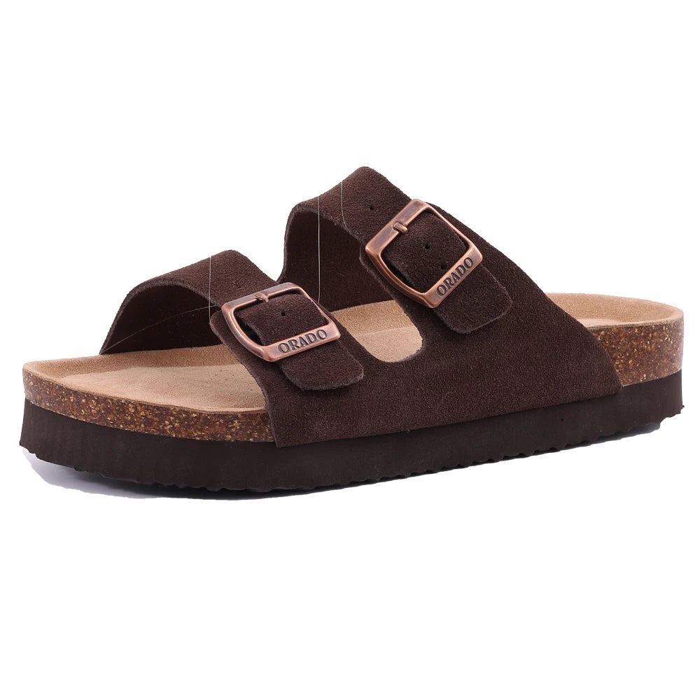 Shevalues Cork Suede Clogs For Women Cork Slippers Summer Cork Sandals Fashion Beach Slides Classic Mules Men Clogs Baotou Shoes
