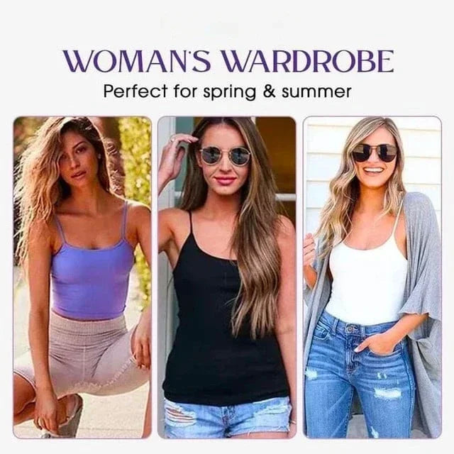 Cami Bra – Women's Camisole With Built In Padded Bra Vest Dropshipping As Seen on Tiktok Pink Top For Women Pajamas Home Wear