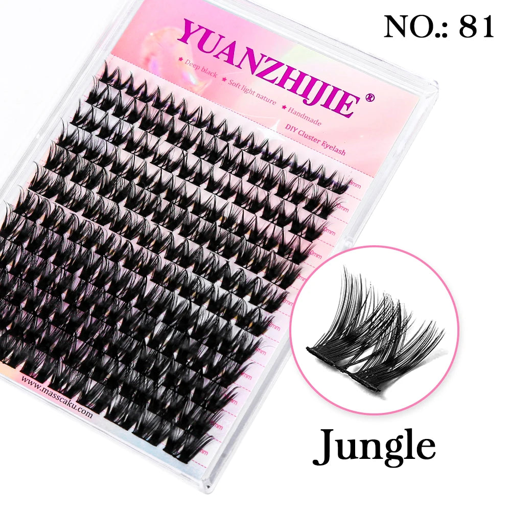 10cases/lot YUANZHIJIE Knot-free lashes Clusters 100% Hand-Tufted Anime Eyelashes Premium Materail Cruetly-free lash Extensions