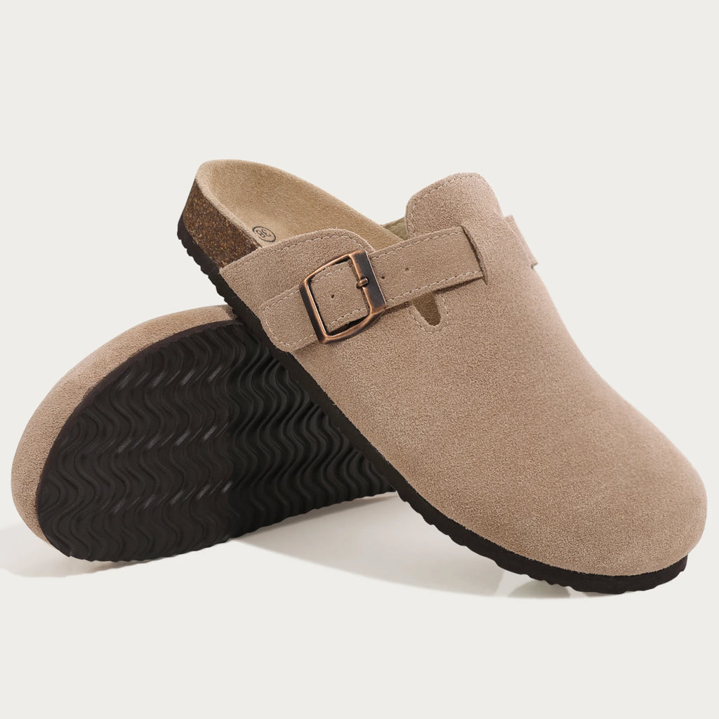 Shevalues Cork Suede Clogs For Women Cork Slippers Summer Cork Sandals Fashion Beach Slides Classic Mules Men Clogs Baotou Shoes