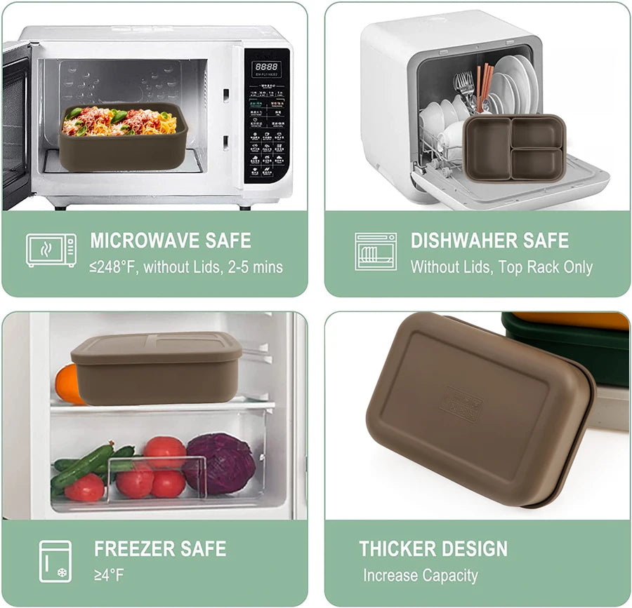 Detachable Lunch Box Portable Bento Box Silicone Dishes For Baby Leakproof Food Container Feedings Set Bowl Tableware Baby Items
