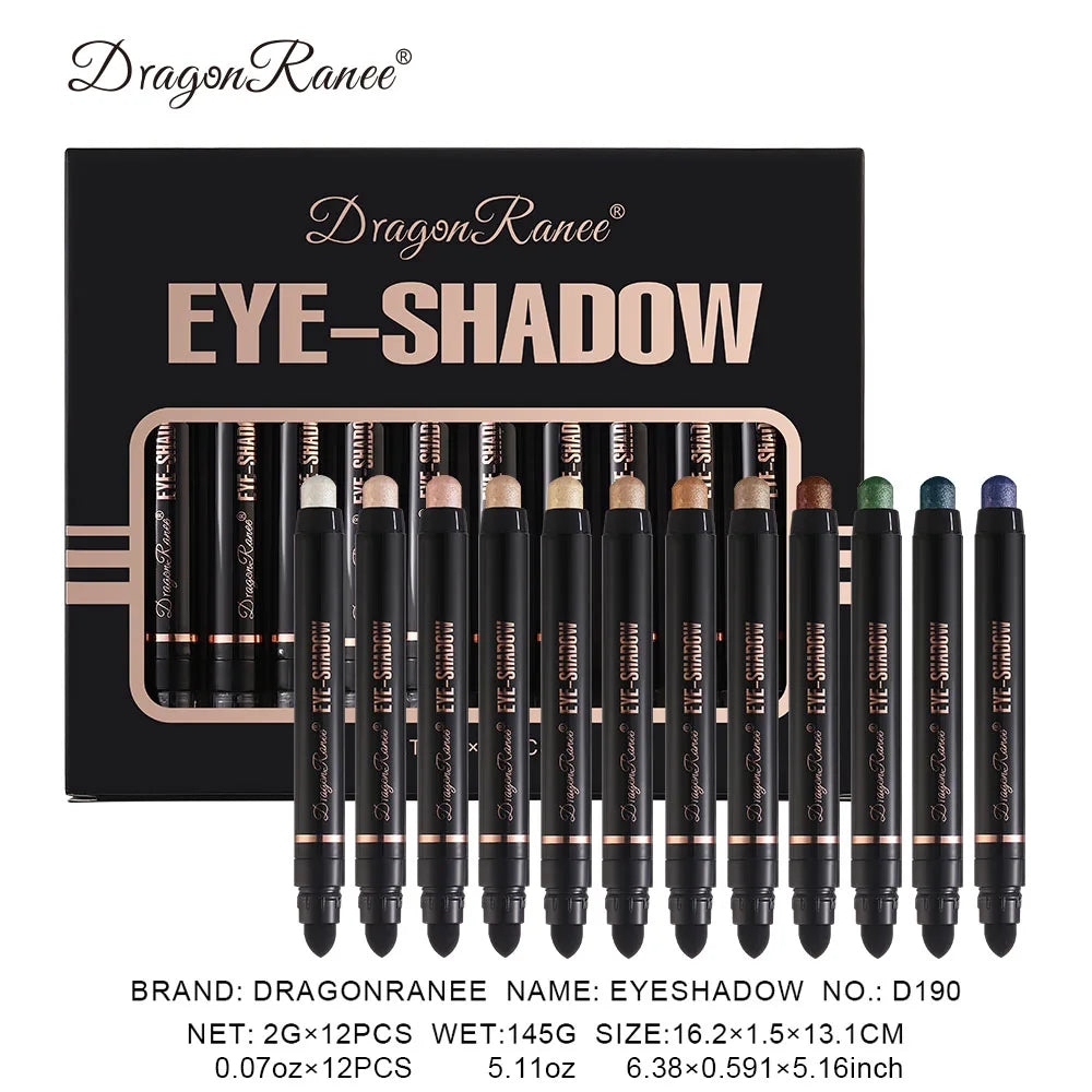 12-Piece Eye Shadow Pen Set, Pearlescent Fine Shimmer, Delicate Silky, Non-Smudged Eye Shadow, Eye Modification, Long-Lasting Ma