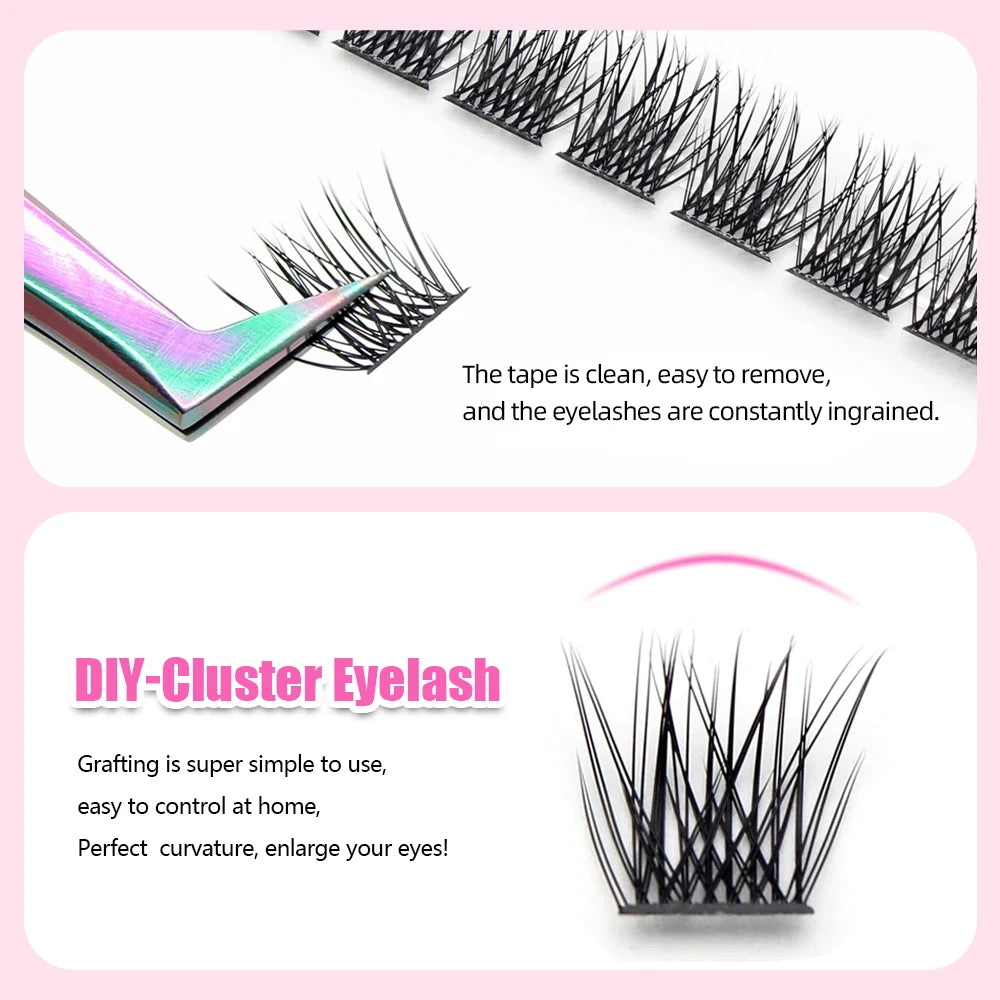 10cases/lot YUANZHIJIE Knot-free lashes Clusters 100% Hand-Tufted Anime Eyelashes Premium Materail Cruetly-free lash Extensions