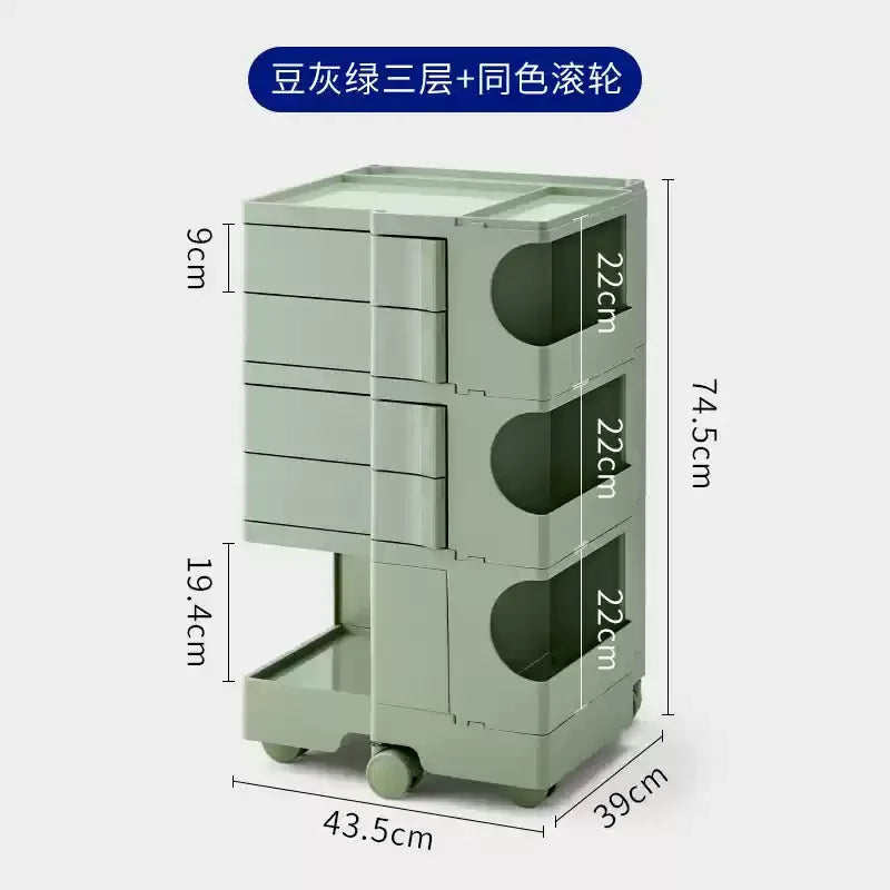 ‌360° Rotating Snack Cart - TikTok Viral Mobile Organizer, Makeup Vanity & Bedroom Storage Rack w/Wheels for Living Room‌