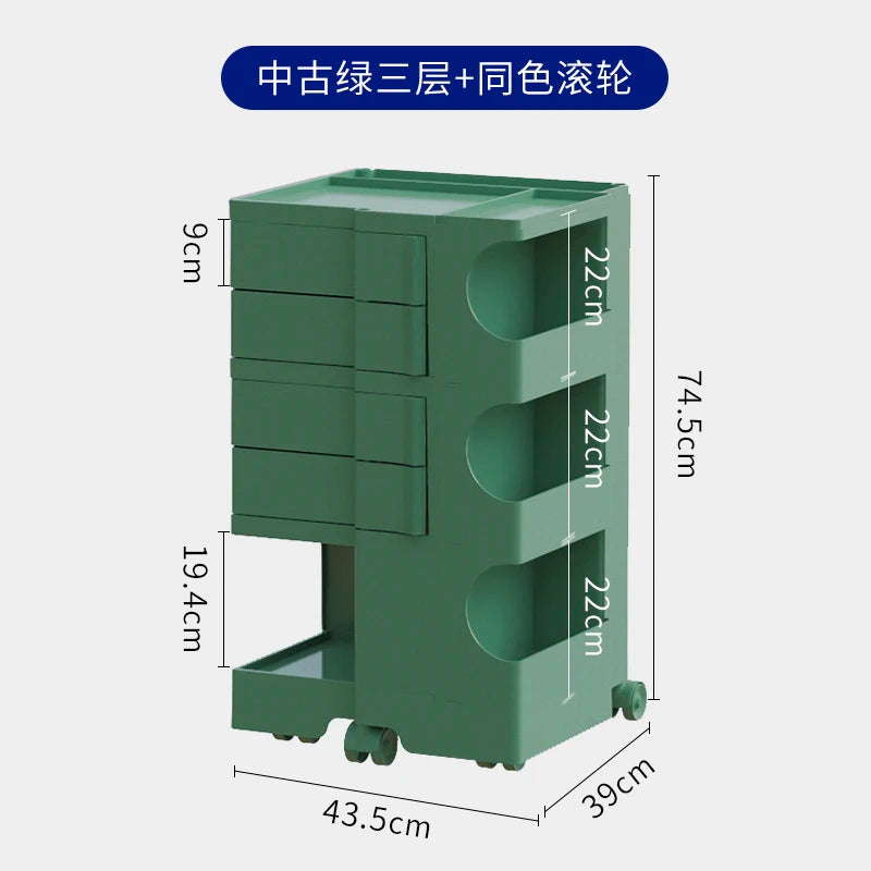 ‌360° Rotating Snack Cart - TikTok Viral Mobile Organizer, Makeup Vanity & Bedroom Storage Rack w/Wheels for Living Room‌