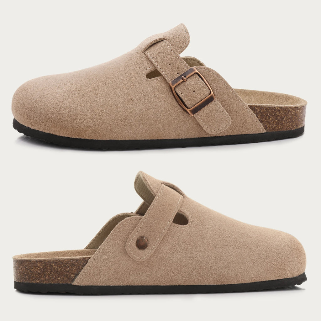 Shevalues Cork Suede Clogs For Women Cork Slippers Summer Cork Sandals Fashion Beach Slides Classic Mules Men Clogs Baotou Shoes
