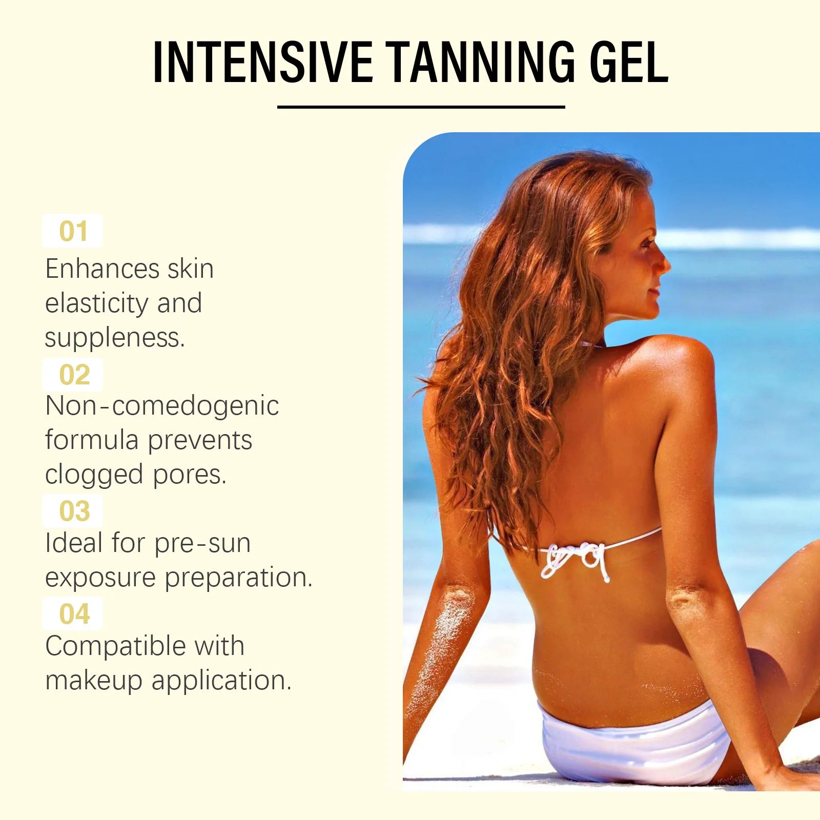 Carrot Tanning Gel Intensive Bronze Glow Body Cream Fast Acting Self Tanner Hydrating Sunbed Cream for Natural Sunkissed Skin