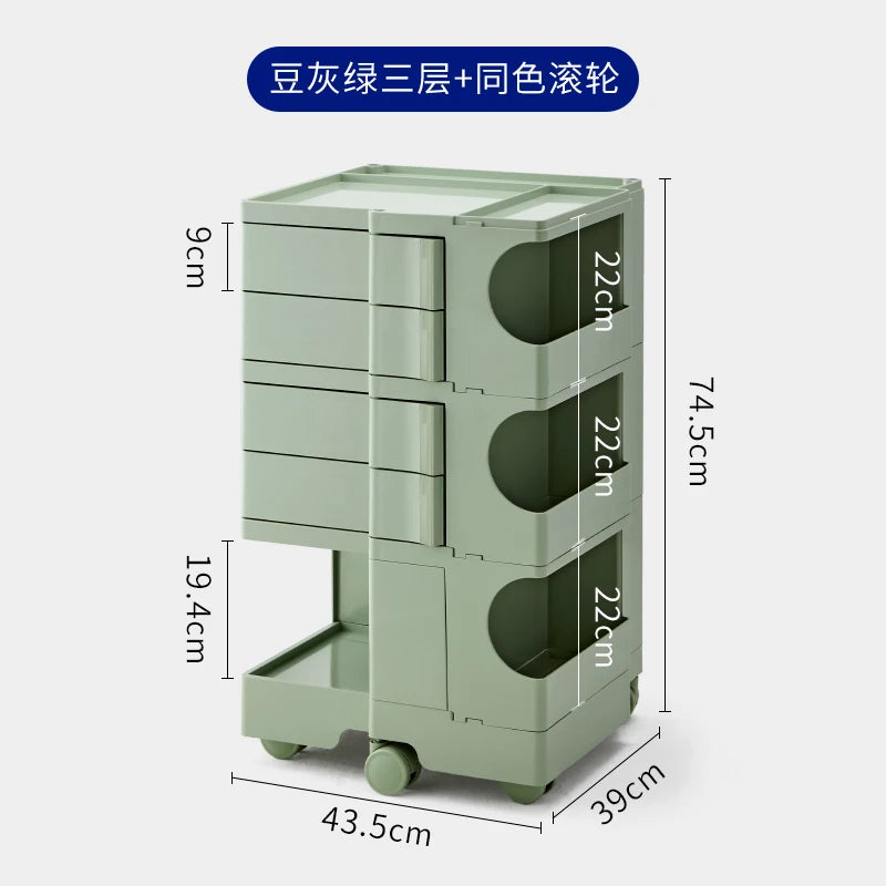 ‌360° Rotating Snack Cart - TikTok Viral Mobile Organizer, Makeup Vanity & Bedroom Storage Rack w/Wheels for Living Room‌
