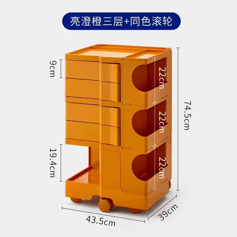 ‌360° Rotating Snack Cart - TikTok Viral Mobile Organizer, Makeup Vanity & Bedroom Storage Rack w/Wheels for Living Room‌