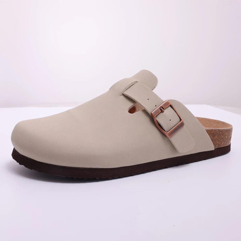 Shevalues Cork Suede Clogs For Women Cork Slippers Summer Cork Sandals Fashion Beach Slides Classic Mules Men Clogs Baotou Shoes