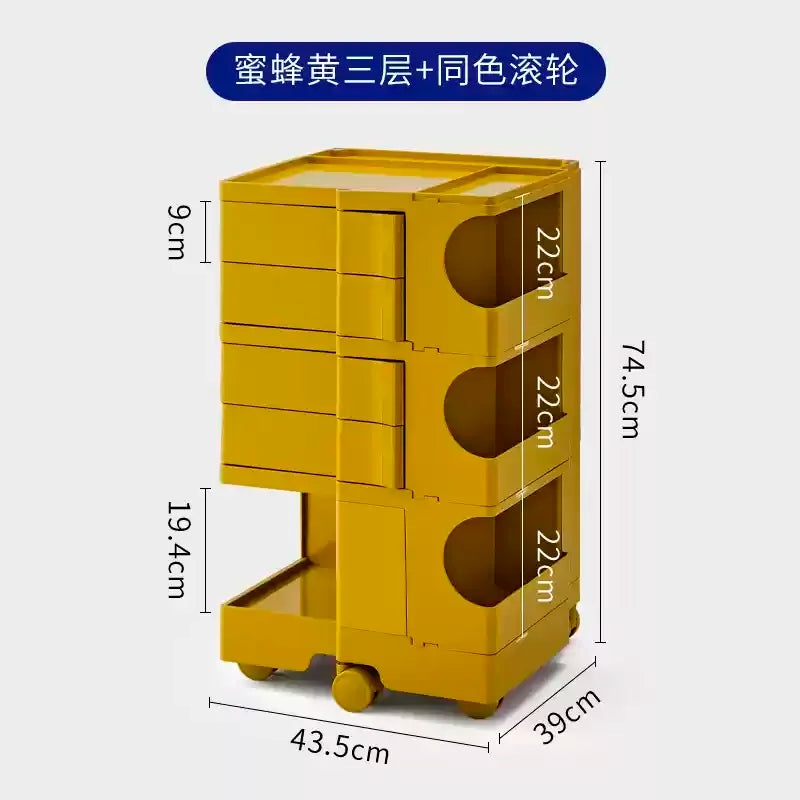 ‌360° Rotating Snack Cart - TikTok Viral Mobile Organizer, Makeup Vanity & Bedroom Storage Rack w/Wheels for Living Room‌