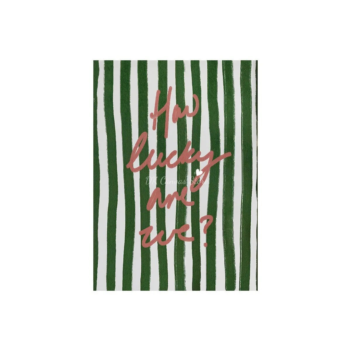"How Lucky Are We" Quote Canvas Print Poster Modern Heart Stripe Art Prints Bedroom Living Room Wall Art Home Decor Poster