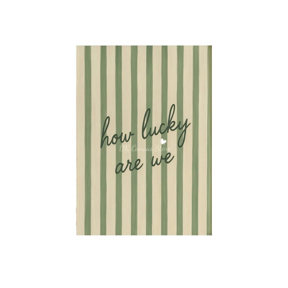 "How Lucky Are We" Quote Canvas Print Poster Modern Heart Stripe Art Prints Bedroom Living Room Wall Art Home Decor Poster